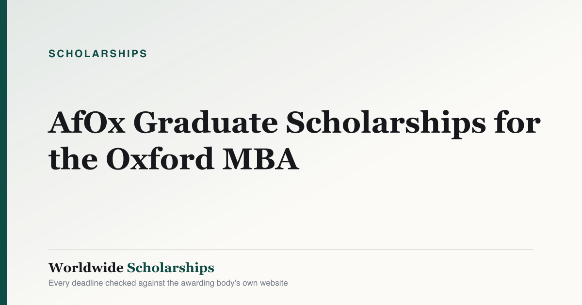 Oxford and Mastercard Foundation Offer Fully Funded MBA Scholarships for Africans